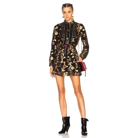 Dodo Bar Or Loren Converted Embellished Mini Skirt Set Black Multi Size S - Picture 1 of 12